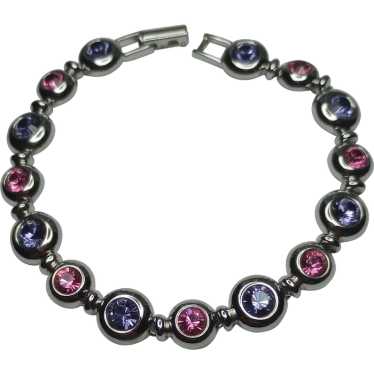 Vintage Joan Rivers Tennis Bracelet, Pink & Purple
