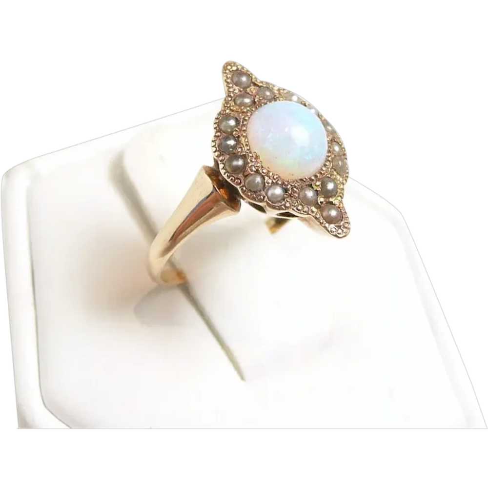 Serene Victorian Opal Pearl Ring c. 1890 - image 1