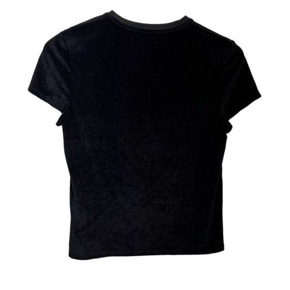 James Perse Womens black velvet t-shirt size 2 Me… - image 2