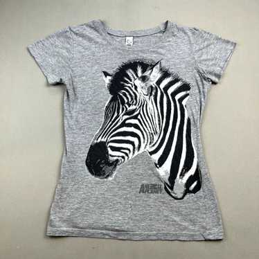 Vintage Vintage Zebra T-Shirt Large Gray Animal P… - image 1