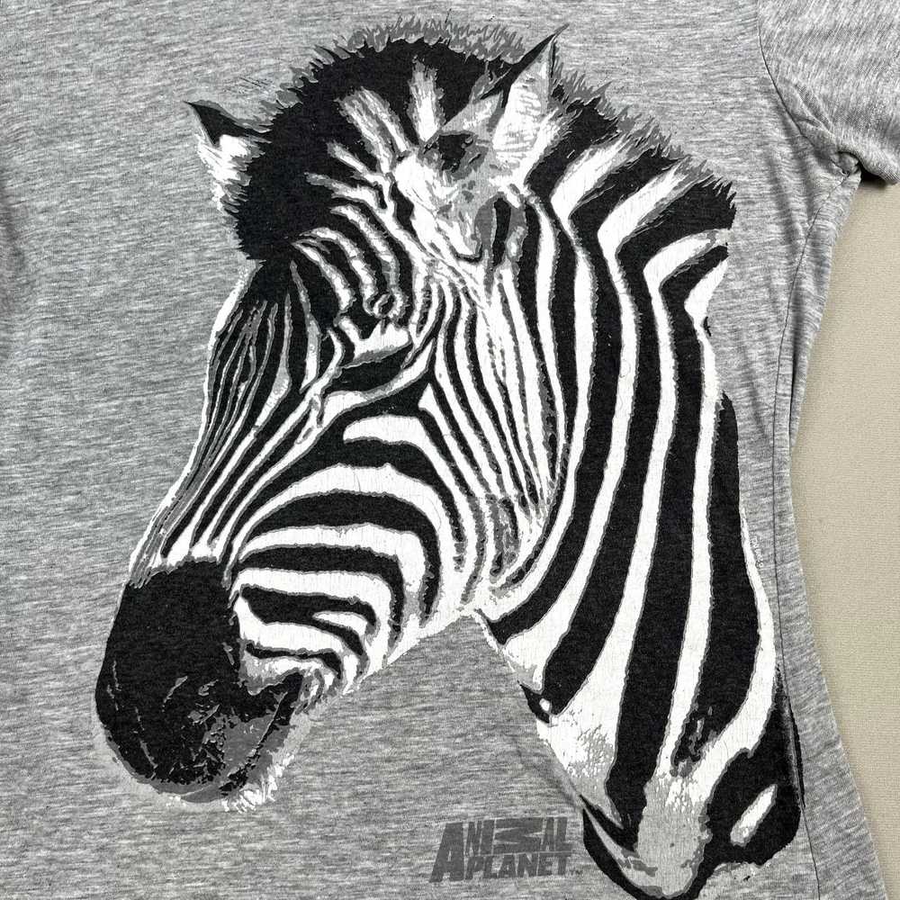 Vintage Vintage Zebra T-Shirt Large Gray Animal P… - image 2