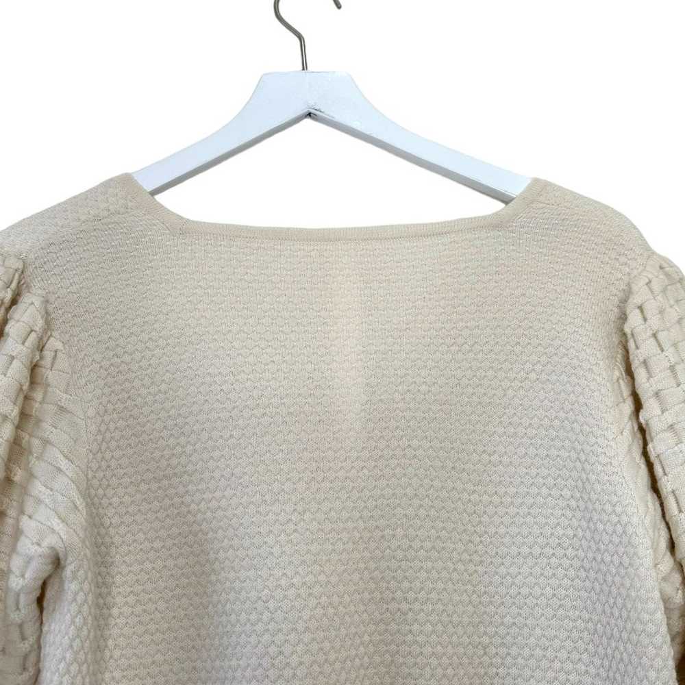 Merlette Cream Cala Puff-Sleeve Merino Wool Sweat… - image 10