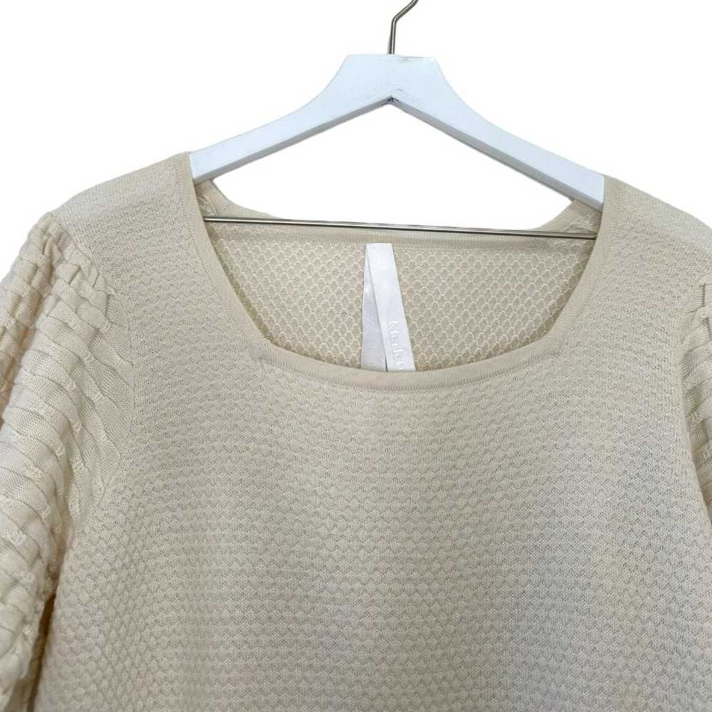 Merlette Cream Cala Puff-Sleeve Merino Wool Sweat… - image 4