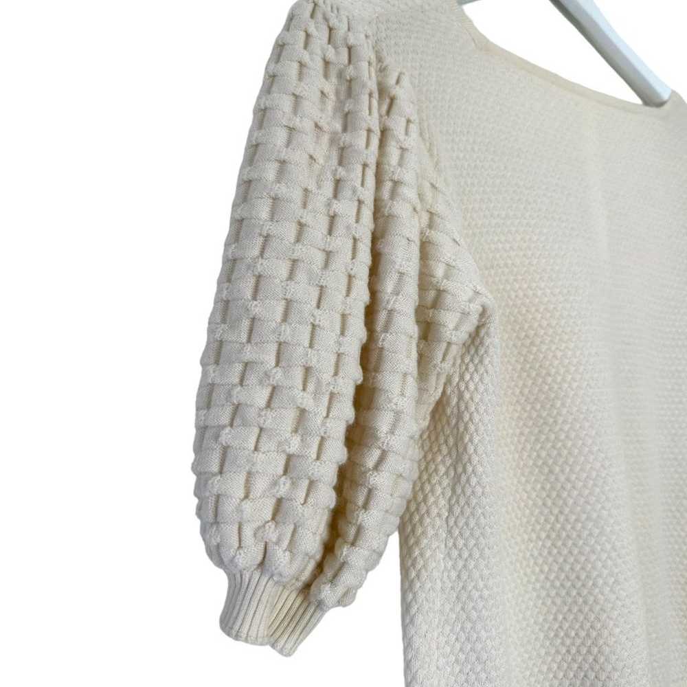 Merlette Cream Cala Puff-Sleeve Merino Wool Sweat… - image 9
