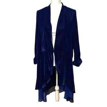 Soft Surroundings Velour Kimono Jacket M Blue