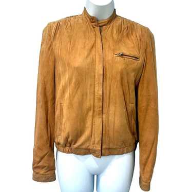 Vintage Tannery West Rich Tan Suede Leather Jacket
