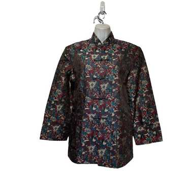 Vintage Lan Vie Asian Brocade Button up long slee… - image 1