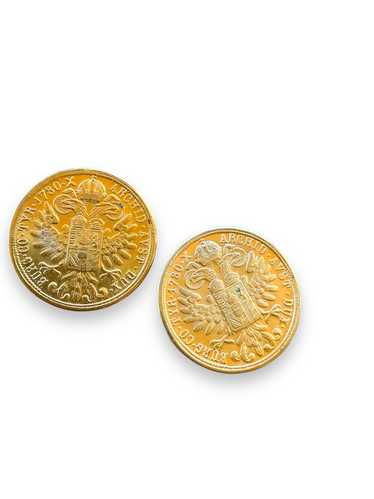 1970s • 1980s Gold Coin Clip On Earrings