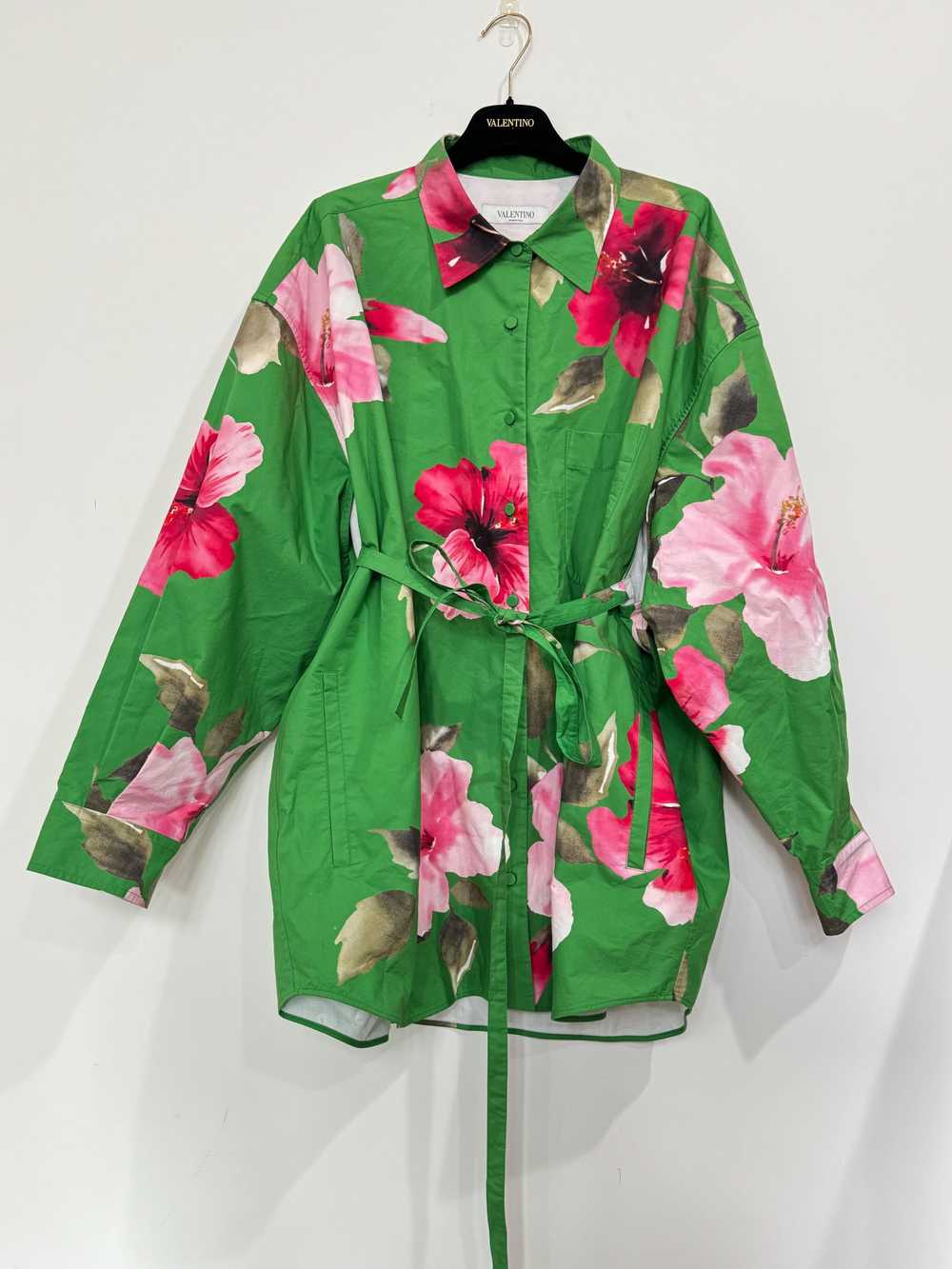 Product Details Valentino Green Floral Belted Shi… - image 2