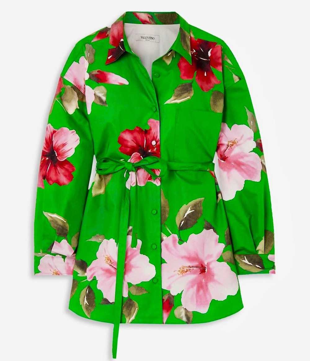 Product Details Valentino Green Floral Belted Shi… - image 3