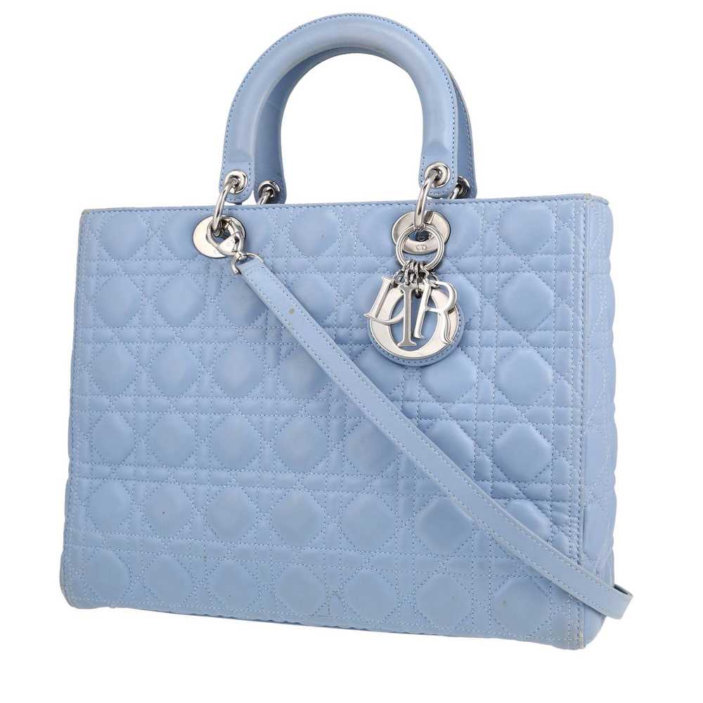 Lady Dior large model handbag in light blue leath… - image 1