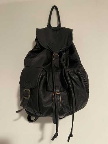 Japanese Brand Vintage Soft black leather backpack