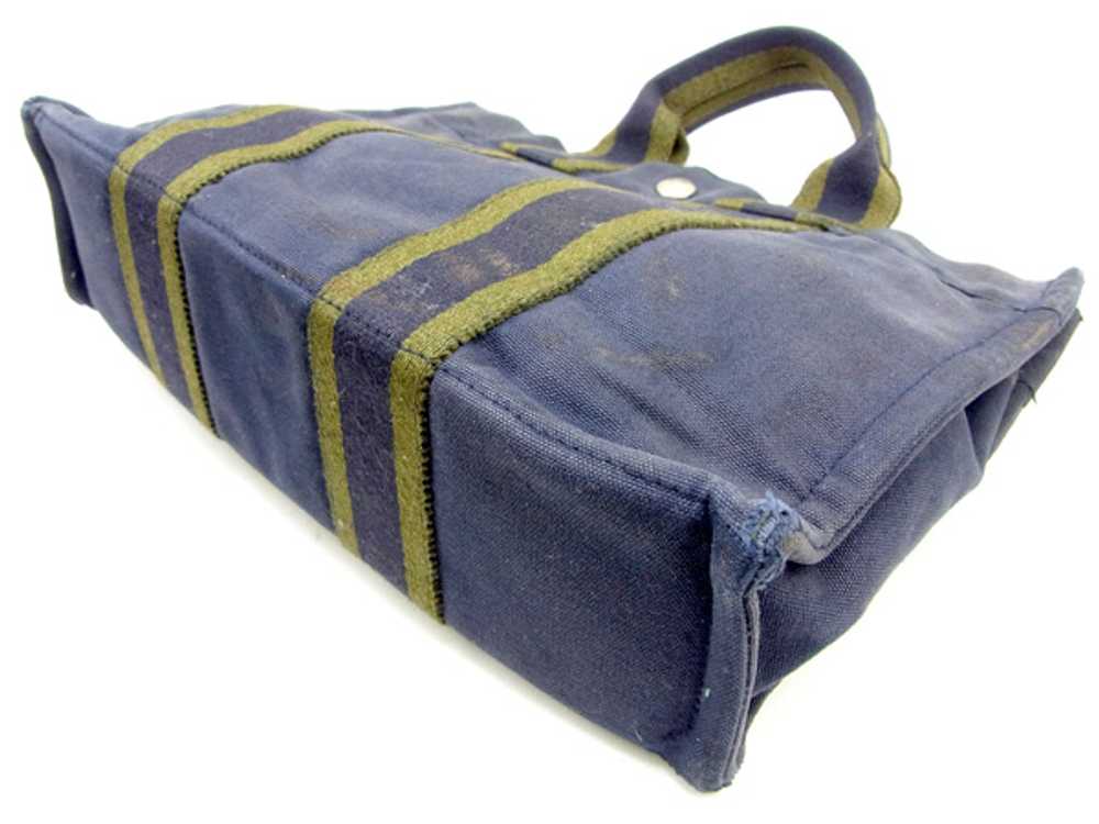 Hermes Tote Bag Handbag Pm Fool Toe Navy Green Co… - image 3