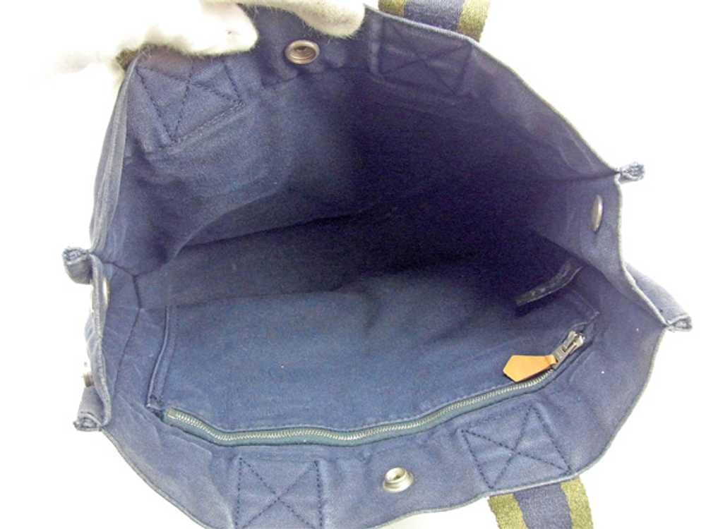 Hermes Tote Bag Handbag Pm Fool Toe Navy Green Co… - image 5