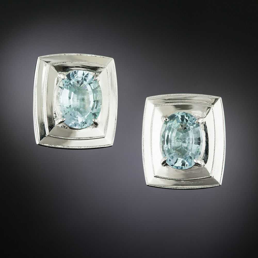 Contemporary Aquamarine Earrings - image 1