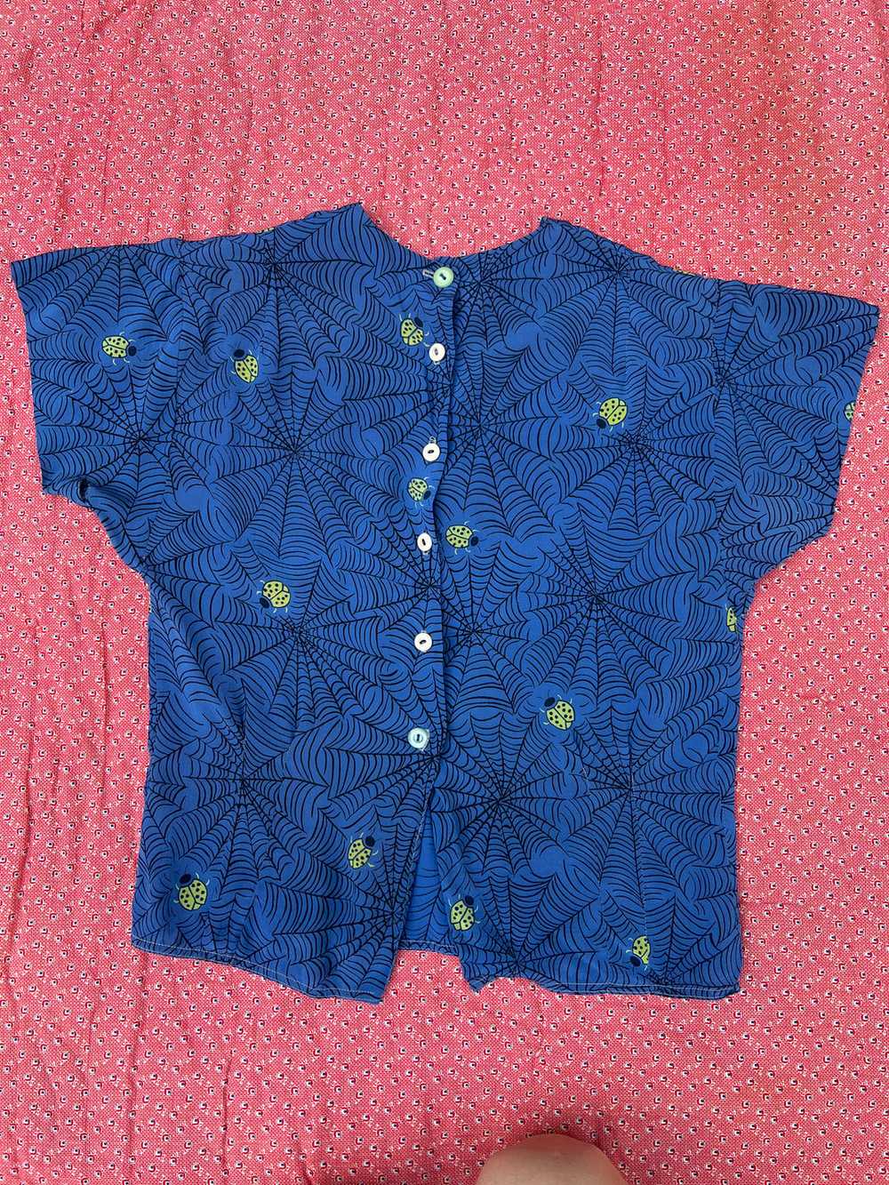 Vintage 1940's Spiderweb Print Blouse, 40's Women… - image 12