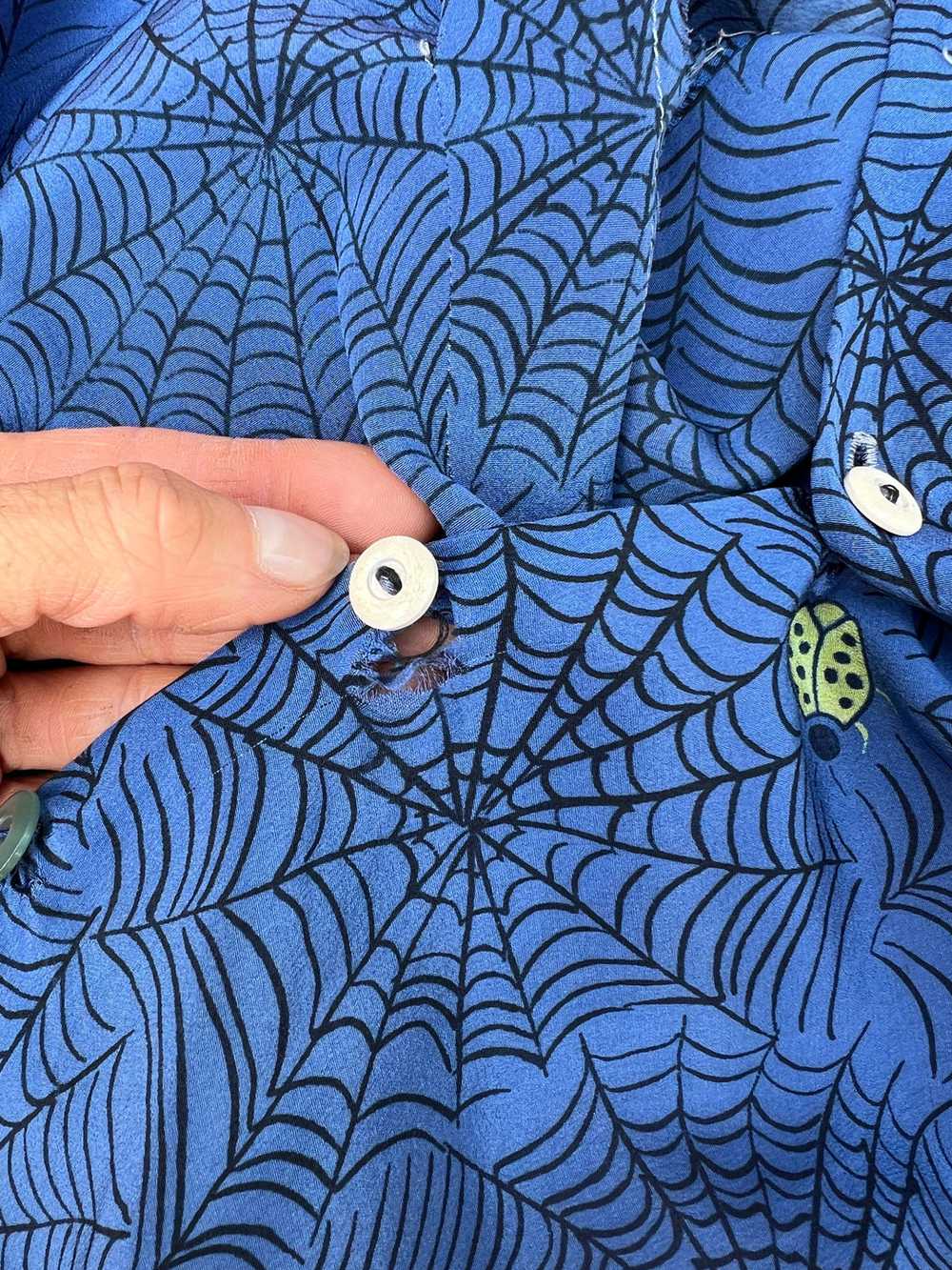 Vintage 1940's Spiderweb Print Blouse, 40's Women… - image 3