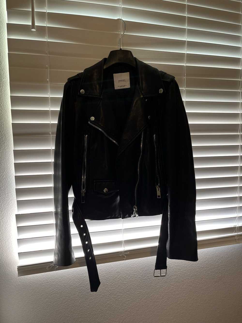 Mango Mango 100% Sheep leather Biker Jacket - image 3