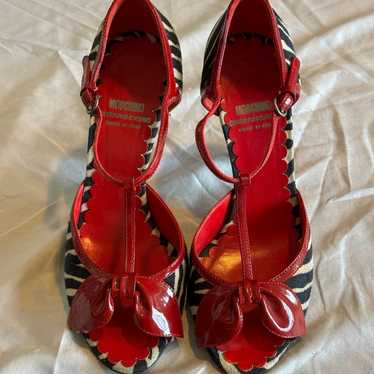 Moschino Red & Zebra Print Heels - Size 6 - image 1