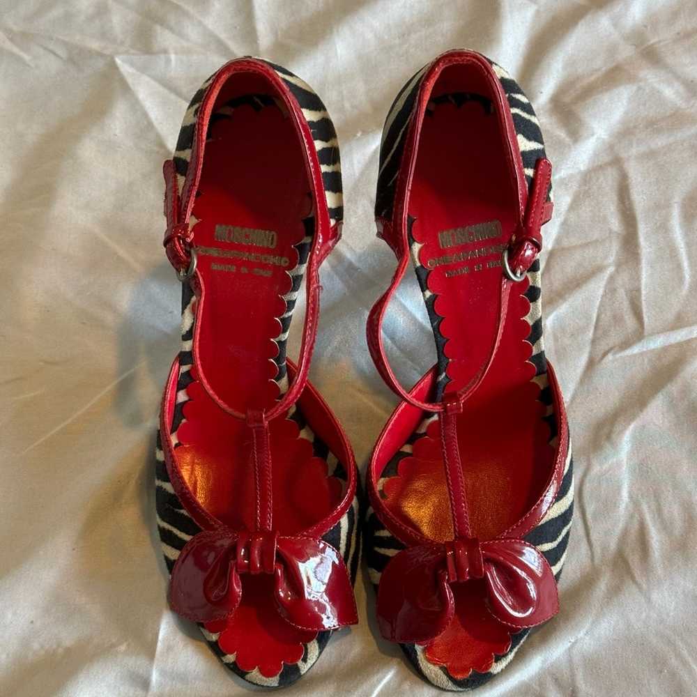 Moschino Red & Zebra Print Heels - Size 6 - image 2