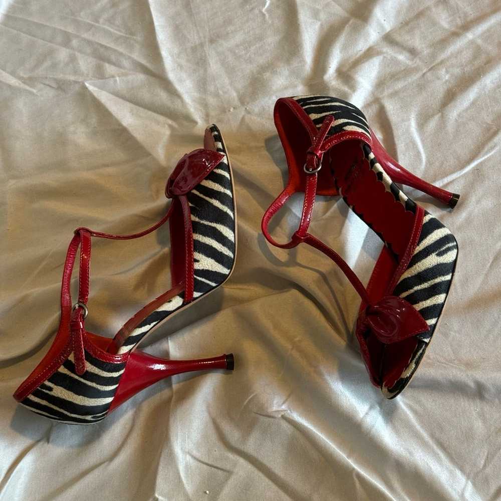 Moschino Red & Zebra Print Heels - Size 6 - image 4