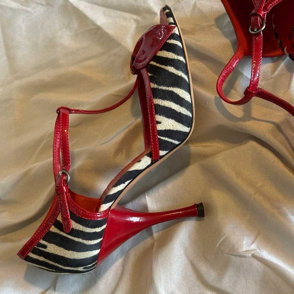 Moschino Red & Zebra Print Heels - Size 6 - image 5