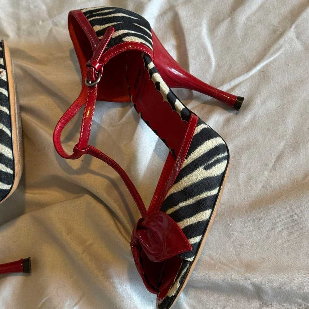 Moschino Red & Zebra Print Heels - Size 6 - image 6