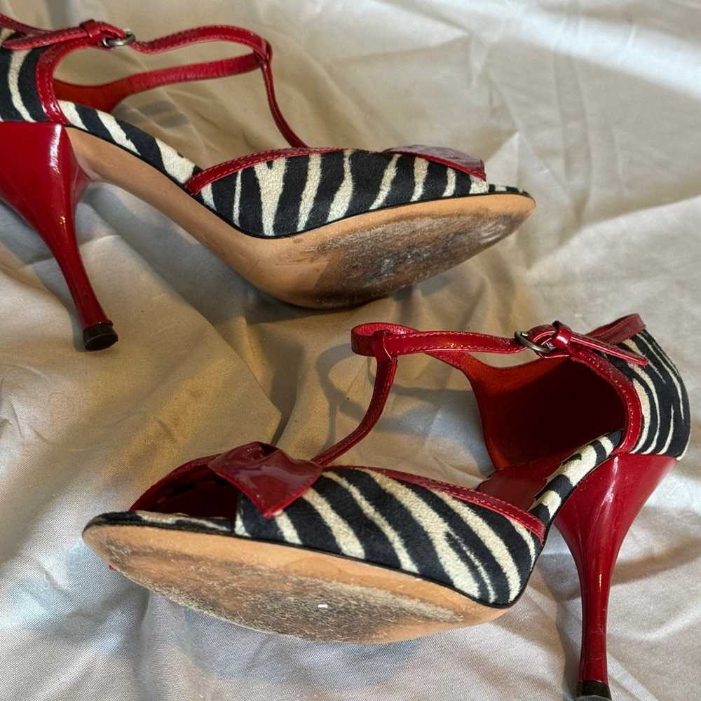 Moschino Red & Zebra Print Heels - Size 6 - image 7