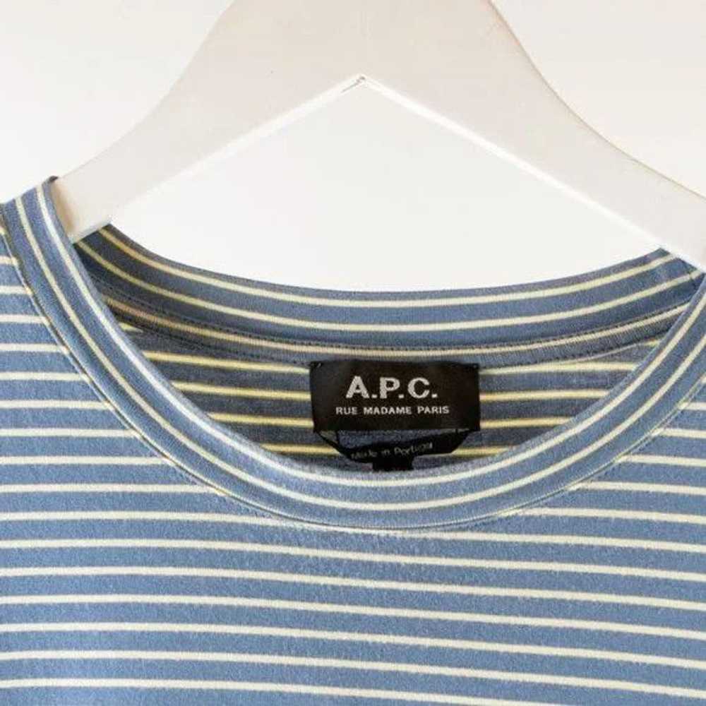 A.P.C. A.P.C. Jimmy Bleu Fonce Blue Striped T-Shi… - image 5