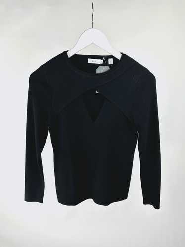 A.L.C. A.L.C. Curtis Black Rib-Knit Cutout Sweater - image 1