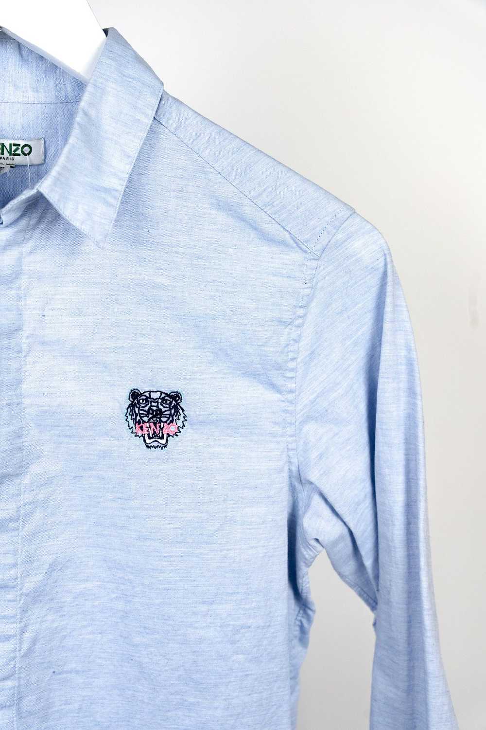 Kenzo Kenzo Blue Embroidered Tiger-Crest Oxford S… - image 4