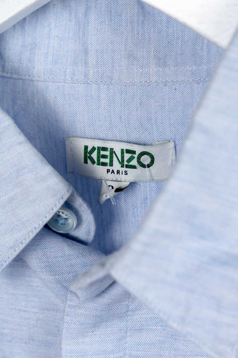 Kenzo Kenzo Blue Embroidered Tiger-Crest Oxford S… - image 5