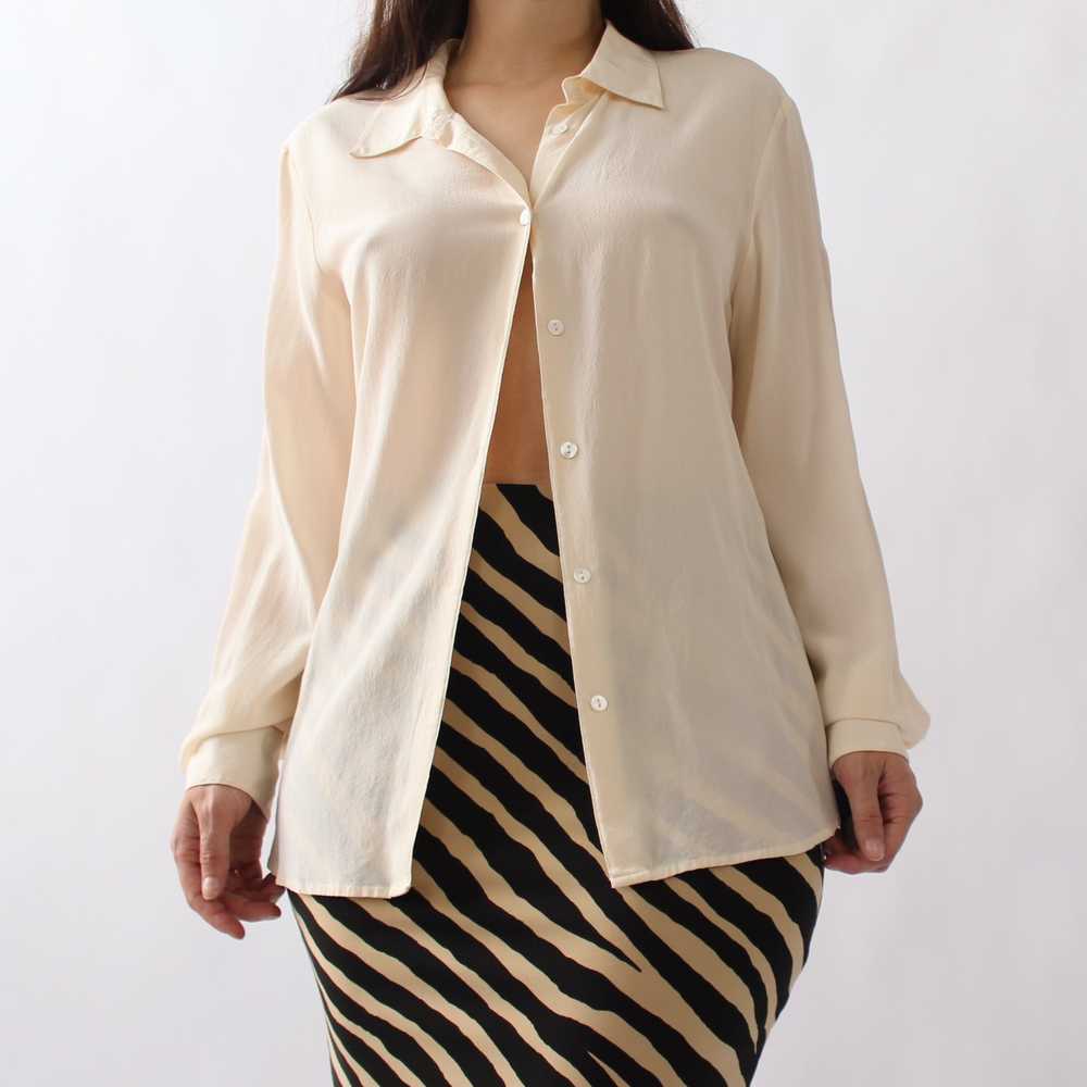 90s Ivory Silk Blouse - image 1