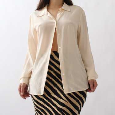 90s Ivory Silk Blouse - image 1