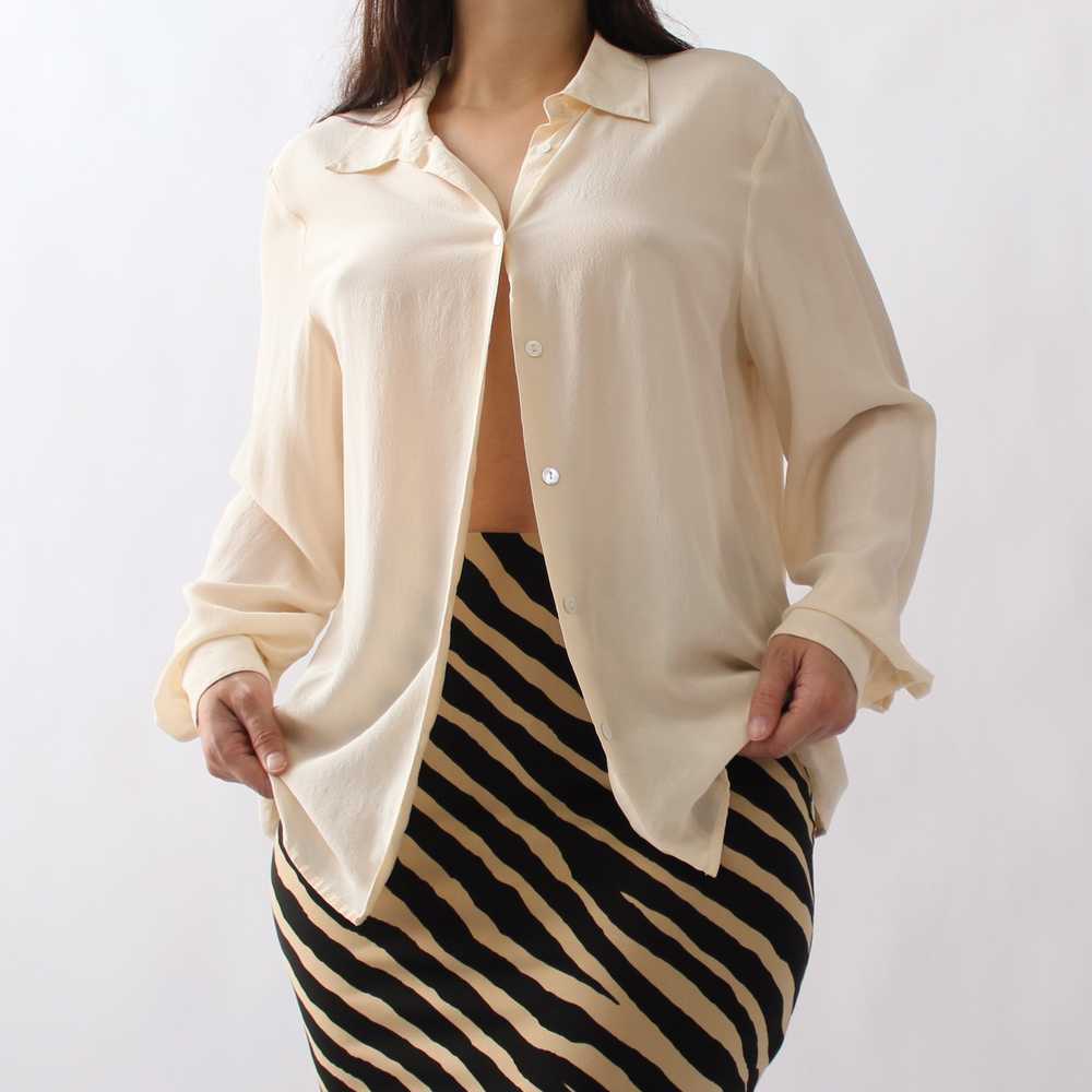 90s Ivory Silk Blouse - image 2