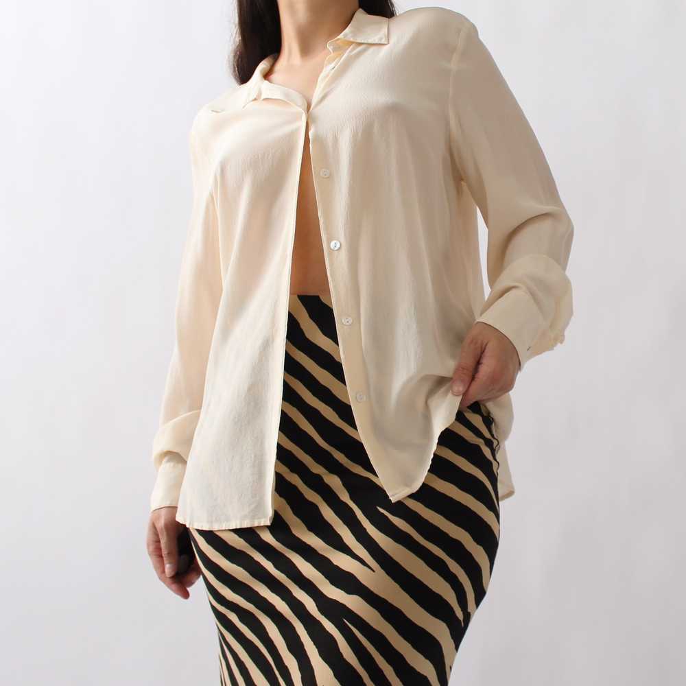 90s Ivory Silk Blouse - image 3