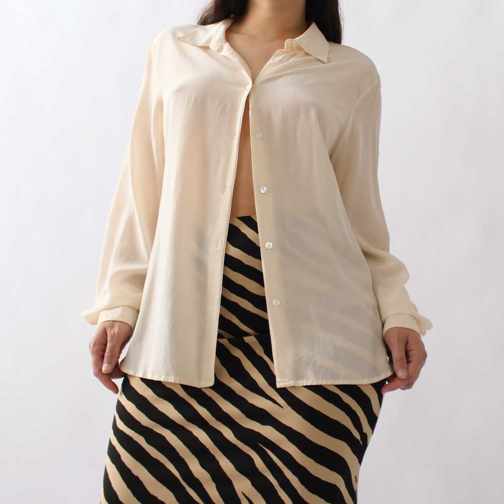 90s Ivory Silk Blouse - image 5