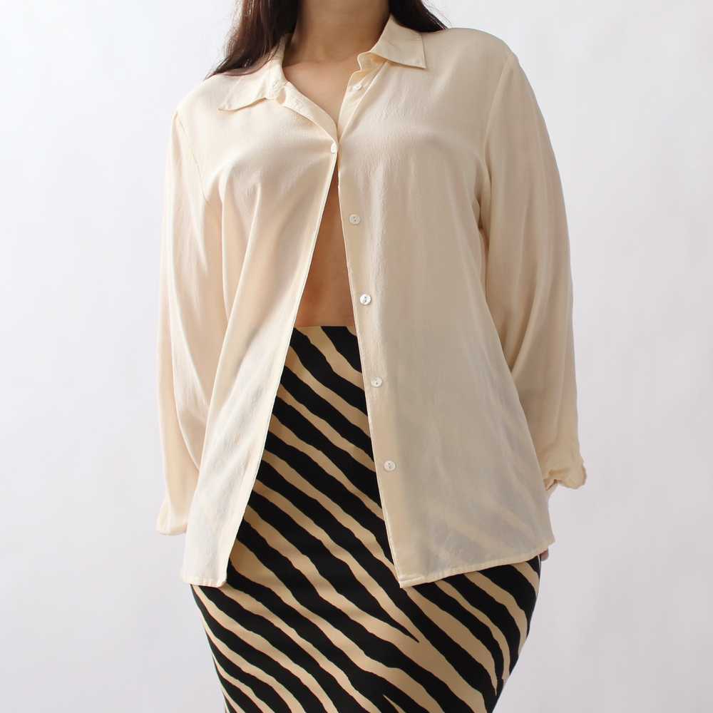 90s Ivory Silk Blouse - image 7