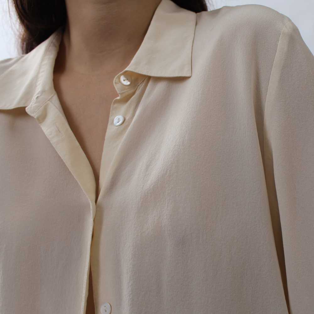 90s Ivory Silk Blouse - image 8