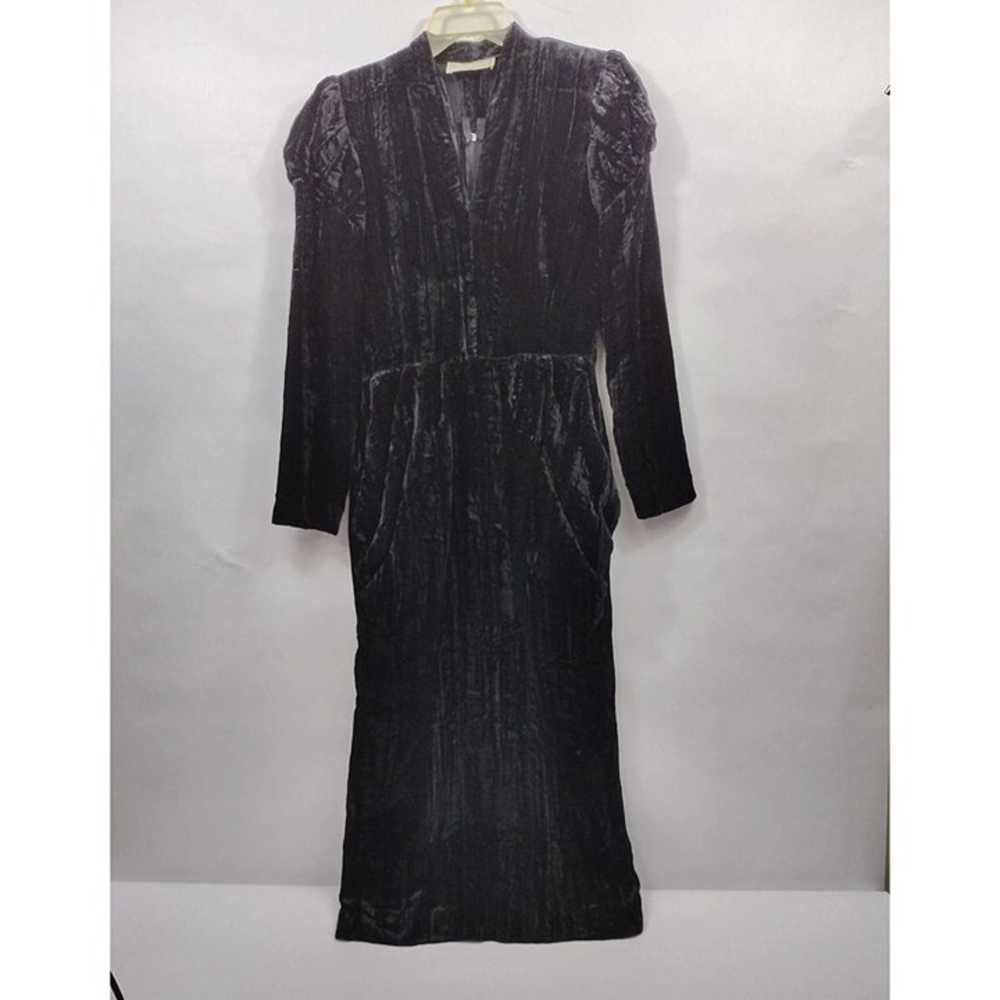 Nicole Miller Vintage Women's Dress Black Velour … - image 1
