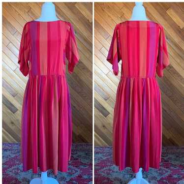 Vintage 70s/80s Sunset Striped Dress