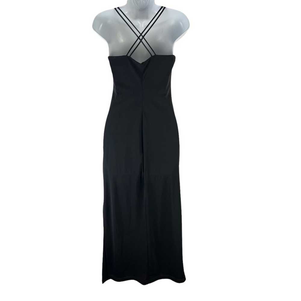 Vintage City Triangles Black Slip Dress Long 90s … - image 4