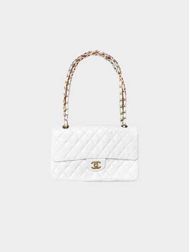 Chanel 2000s White Lambskin Leather Flap Bag - image 1