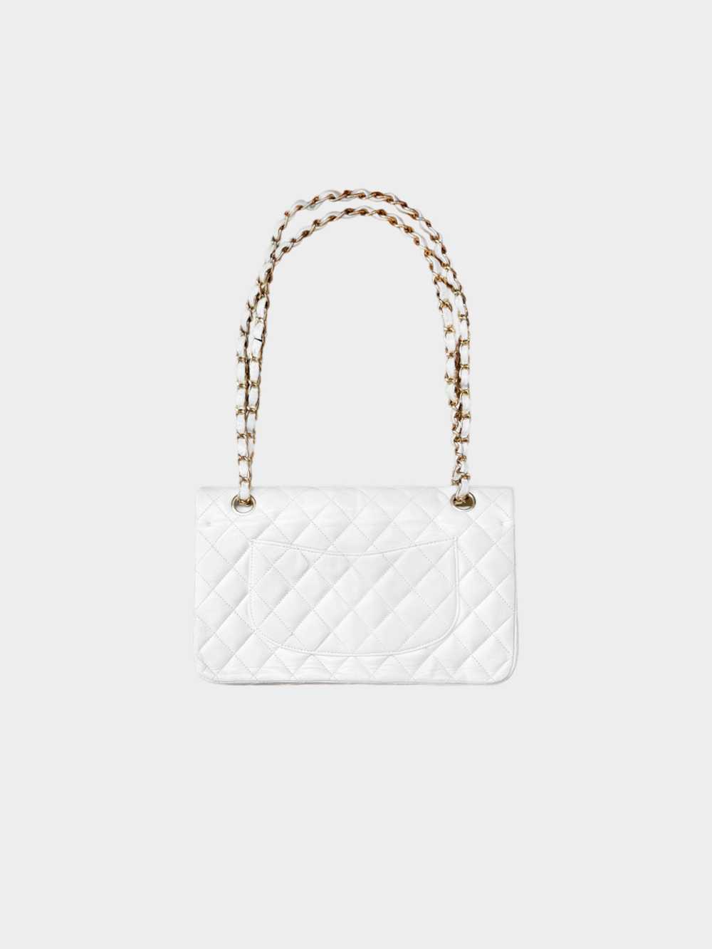 Chanel 2000s White Lambskin Leather Flap Bag - image 3