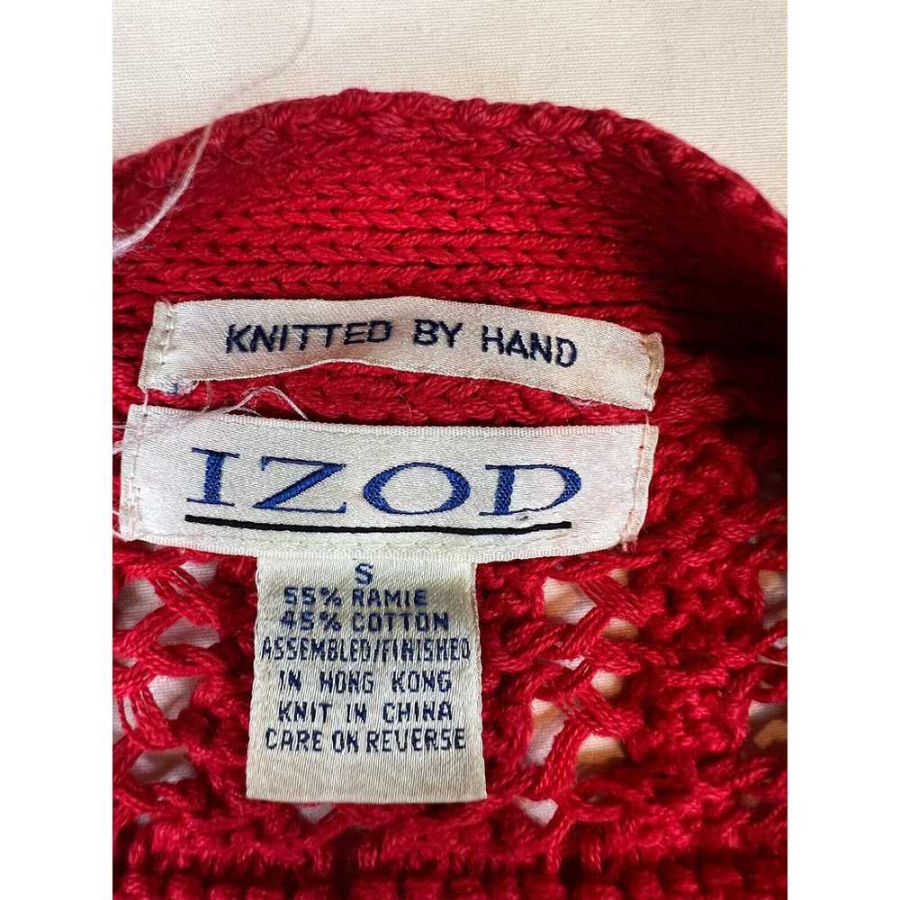 Vintage Izod Sweater Womens Small Red Cardigan Y2… - image 11