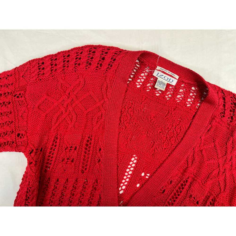 Vintage Izod Sweater Womens Small Red Cardigan Y2… - image 2