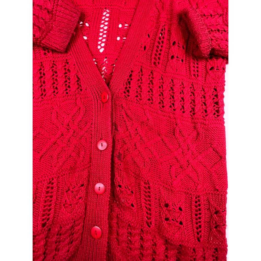 Vintage Izod Sweater Womens Small Red Cardigan Y2… - image 3