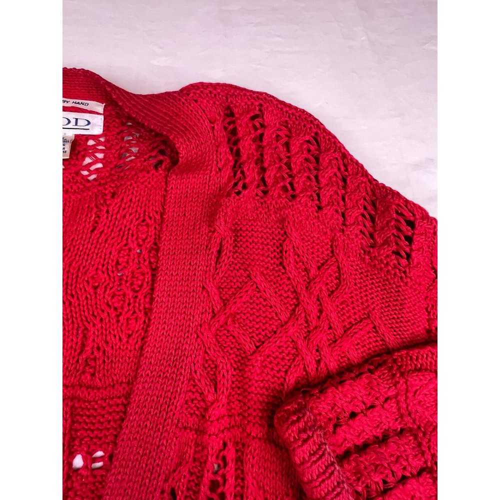 Vintage Izod Sweater Womens Small Red Cardigan Y2… - image 5