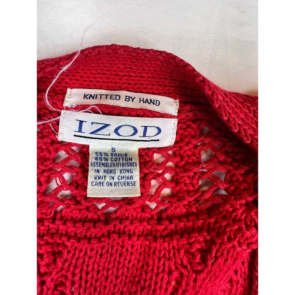 Vintage Izod Sweater Womens Small Red Cardigan Y2… - image 6