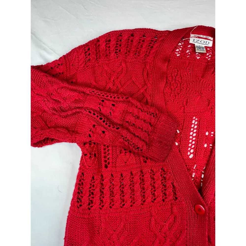 Vintage Izod Sweater Womens Small Red Cardigan Y2… - image 7